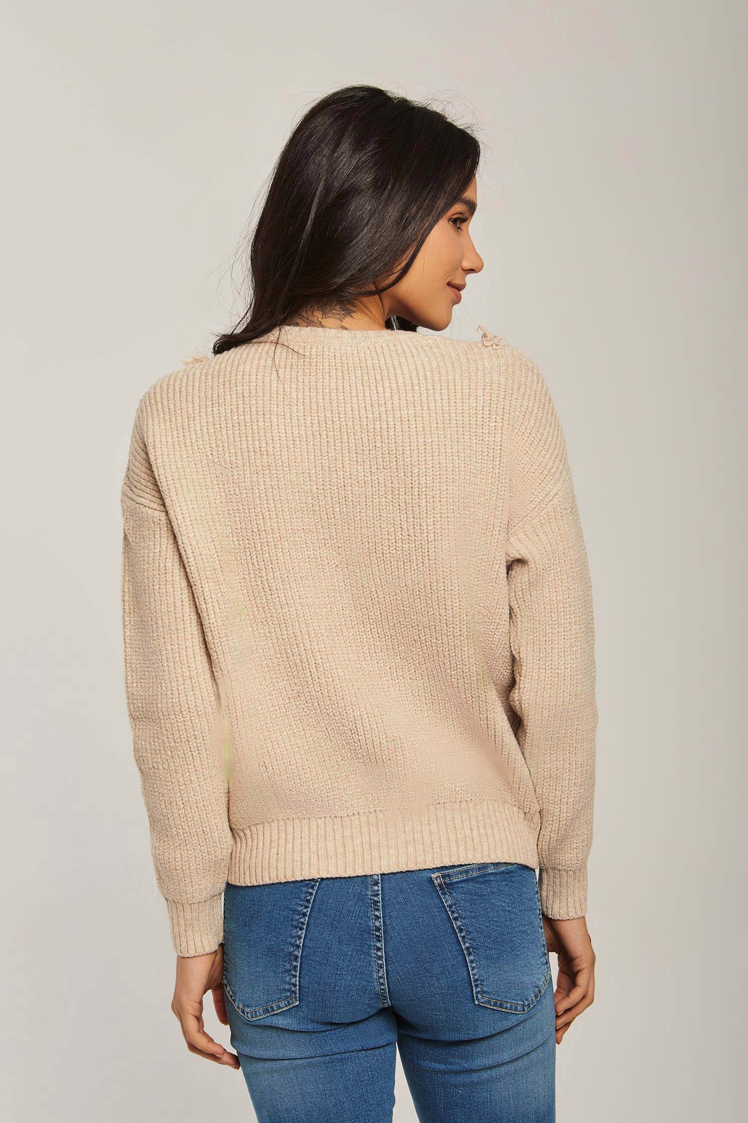 داليدرس بلوفر نسائي منسوج بكرانيش أوف وايت