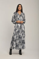 داليدرس فستان نسائي مشجر بكرانيش عالصدر أسود