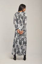 داليدرس فستان نسائي مشجر بكرانيش عالصدر أسود