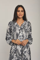 داليدرس فستان نسائي مشجر بكرانيش عالصدر أسود