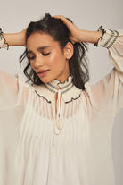 داليدرس بلوزة نسائي شيفون بكرانيش أبيض