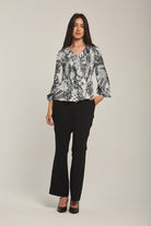 داليدرس بلوزة نسائية مزخرفة بكرانيش أسود