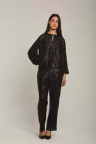 داليدرس بلوزة نسائية بترتر سهرة لميع أسود