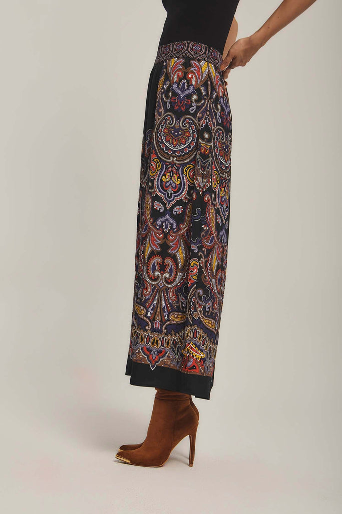 داليدرس تنورة نسائية ميدي مطرزة متعدد الألوان