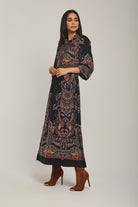 داليدرس فستان نسائي مشجر مطرز متعدد الألوان