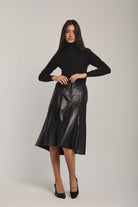 داليدرس تنورة نسائية قصيرة جلد أسود