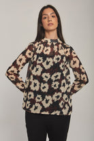 داليدرس بلوزة نسائية شفون مشجرة مطبوعة