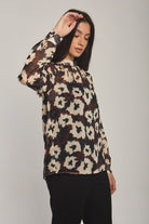 داليدرس بلوزة نسائية شفون مشجرة مطبوعة