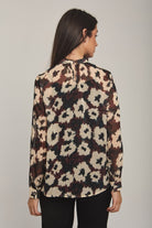 داليدرس بلوزة نسائية شفون مشجرة مطبوعة