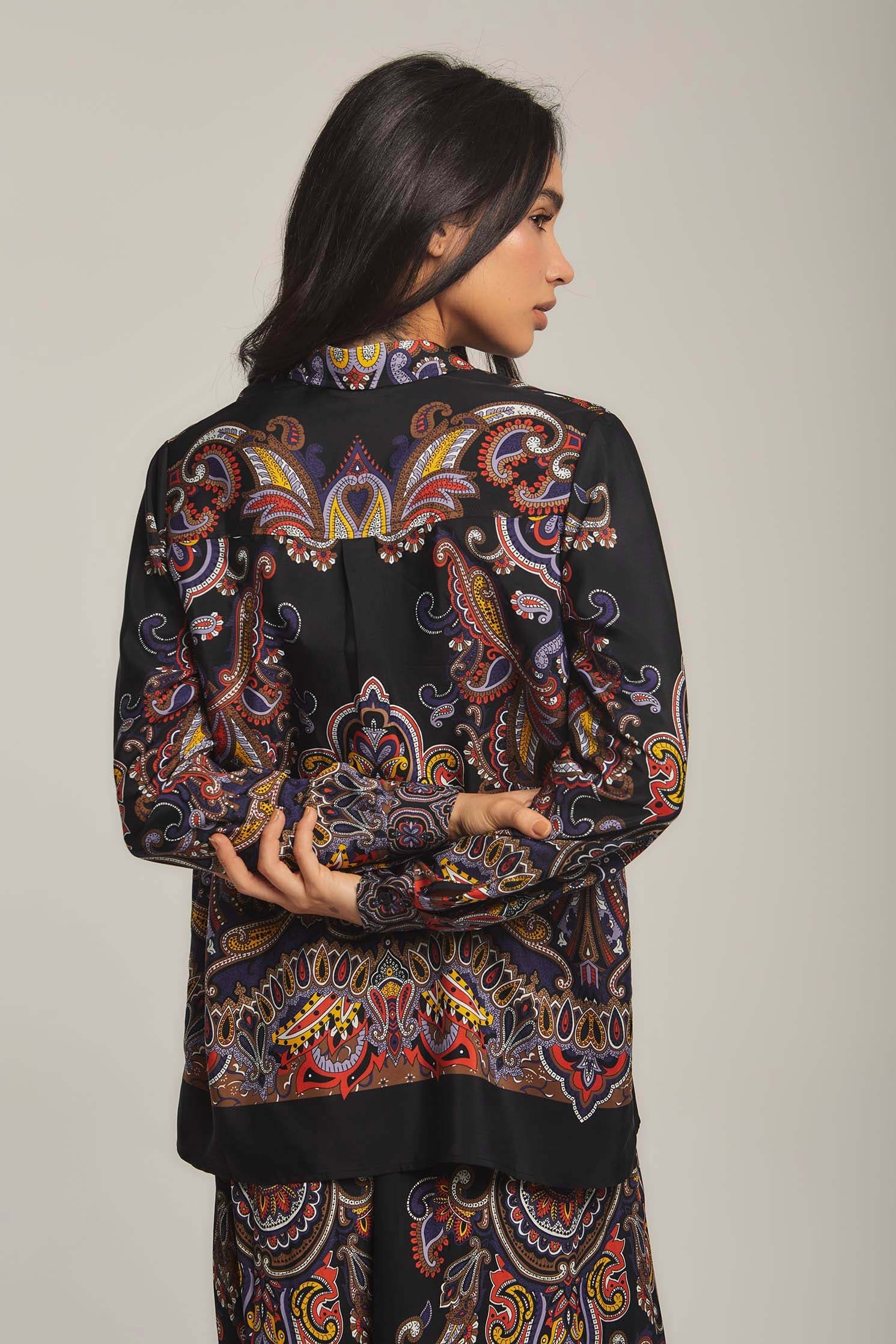 داليدرس بلوزة نسائية مزخرفة شيفون متعدد الألوان