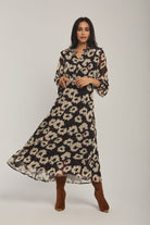 داليدرس فستان نسائي محدد من منطقة الصدر مطبوعة