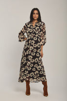 داليدرس فستان نسائي محدد من منطقة الصدر مطبوعة