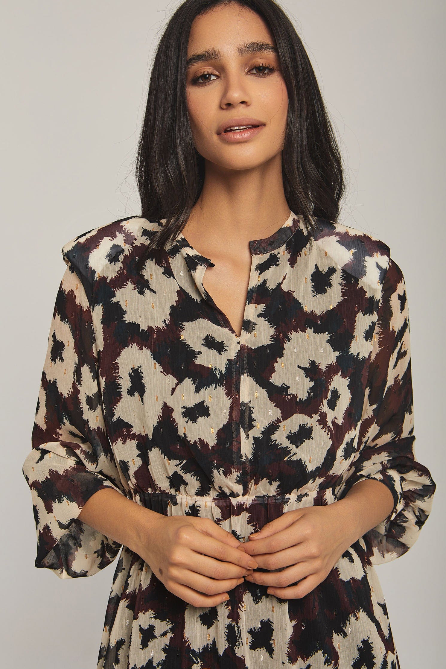 داليدرس فستان نسائي محدد من منطقة الصدر مطبوعة