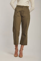 داليدرس بنطلون نسائي قصير واسع جينز زيتوني