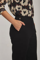 داليدرس بنطال نسائي رمي سادة بأزرار على الجانبين أسود