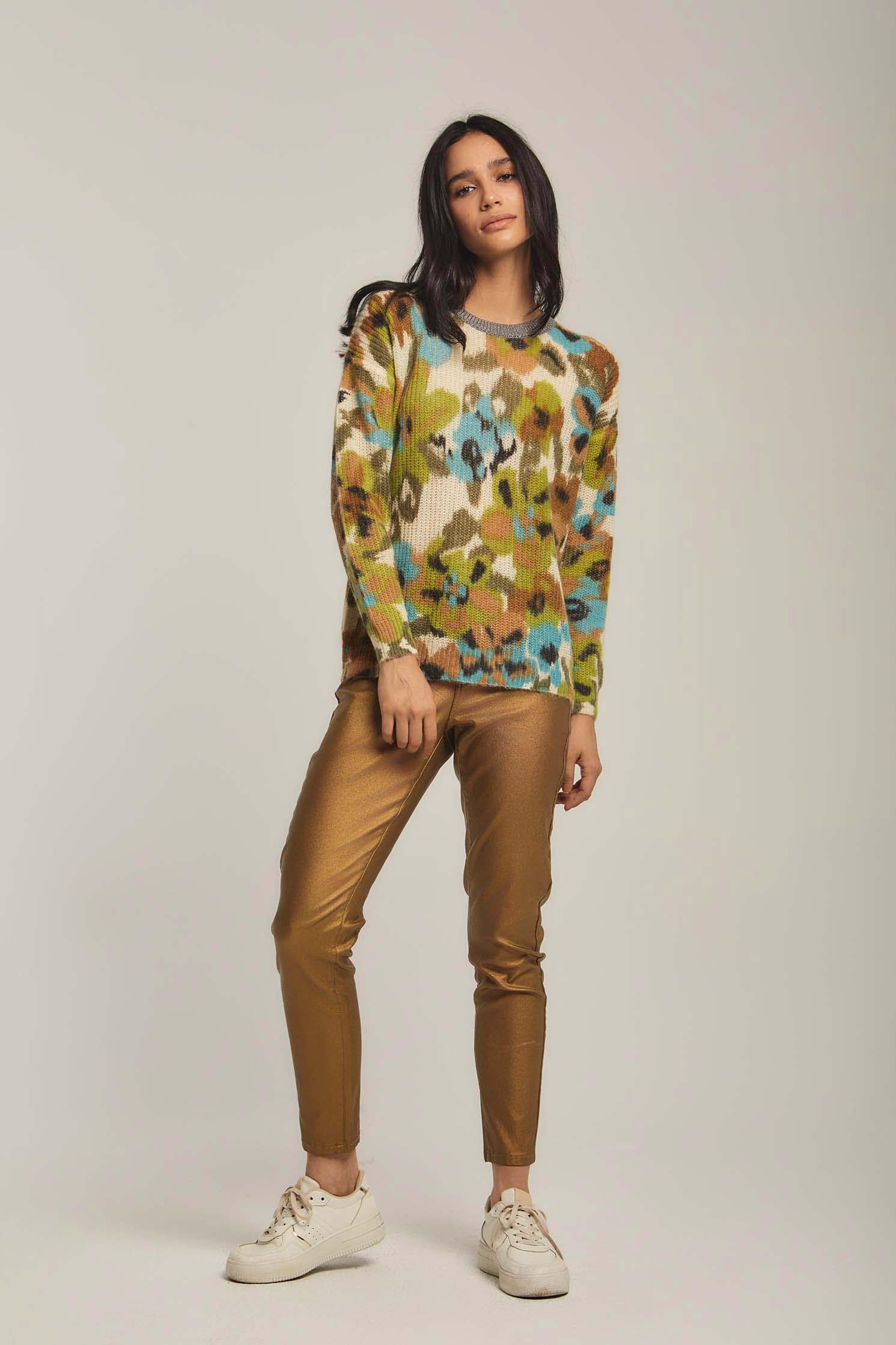 داليدرس بنطال نسائي ذهبي لامع ذهب