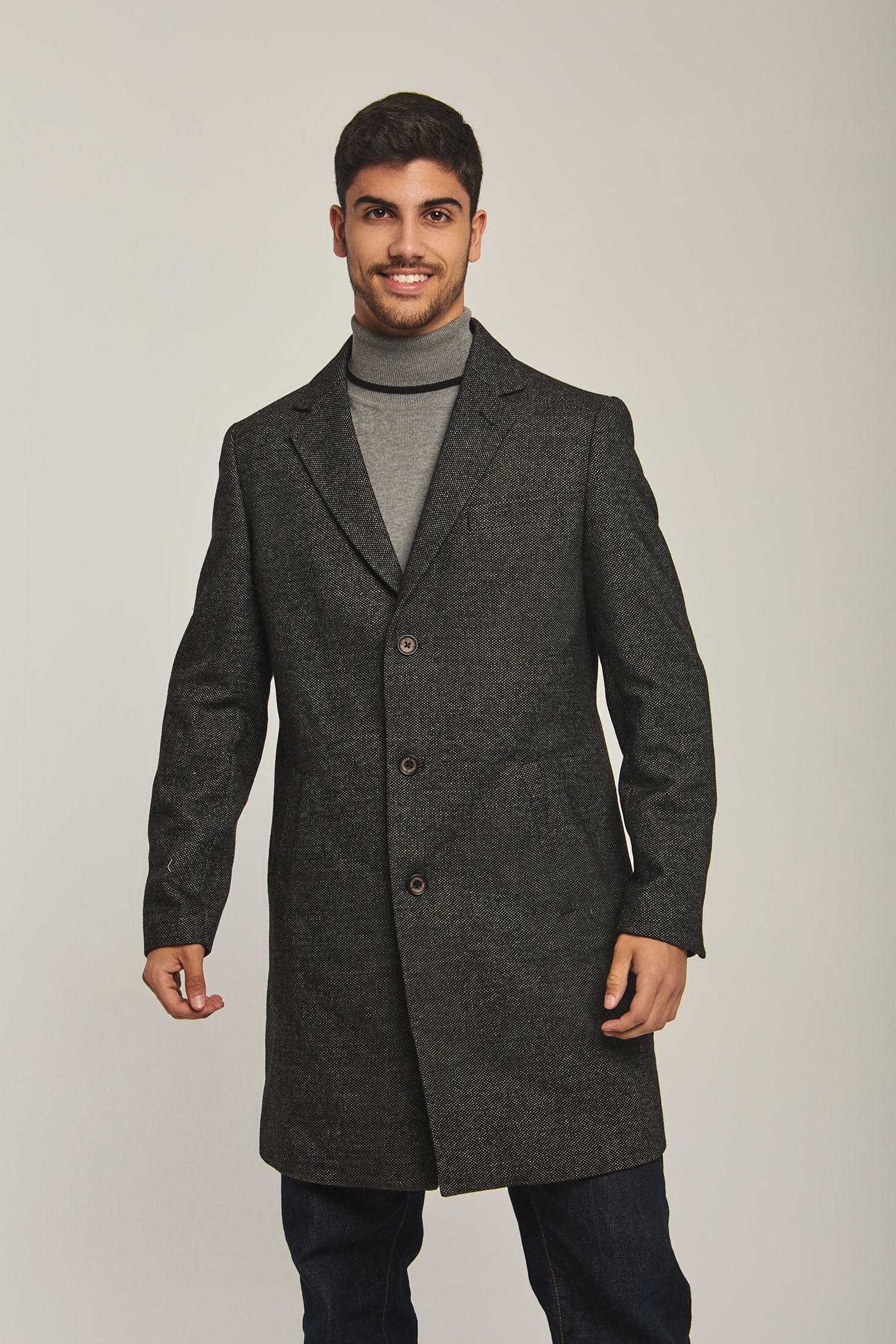 داليدرس بالطو رجالي طويل سادة أسود