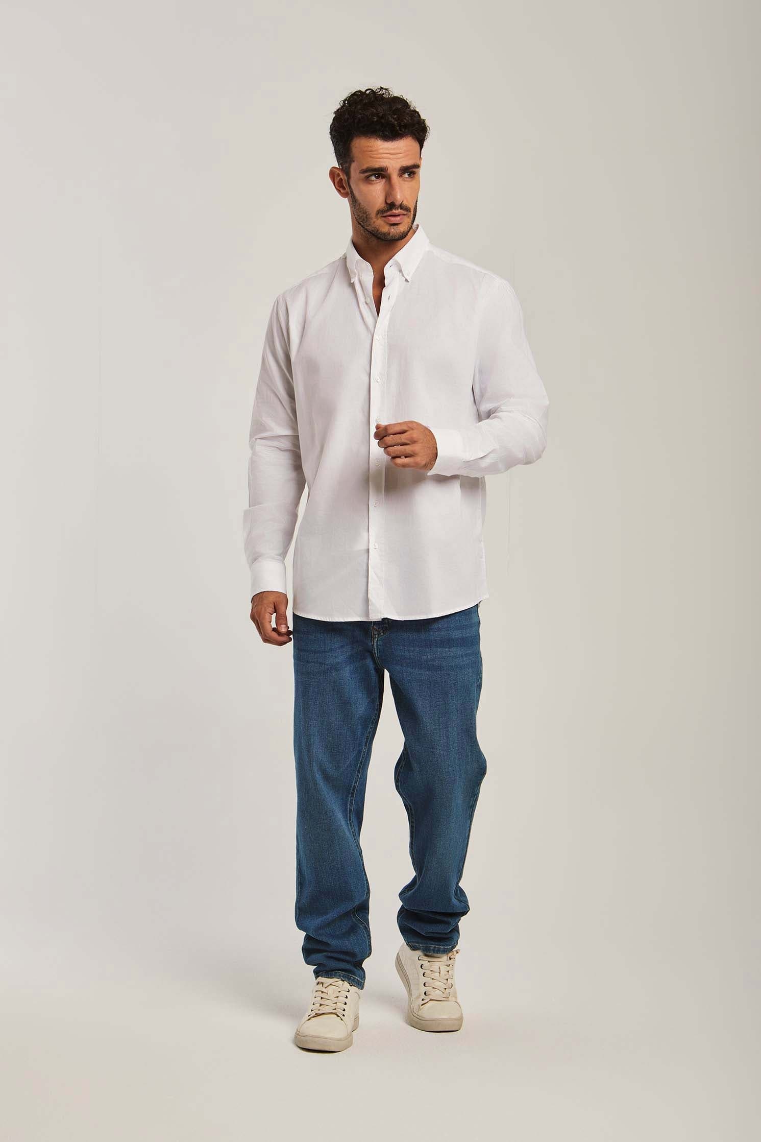 داليدرس قميص رجالي سادة ابيض