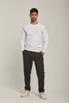 داليدرس سويتشرت رجالي برسمة هيلب عالصدر أوف وايت