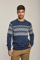 داليدرس بلوفر رجالي منقوش أزرق جينز