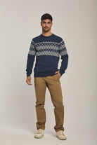 داليدرس بلوفر رجالي منقوش أزرق جينز