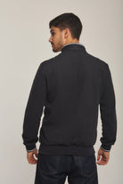 داليدرس جاكيت بامب رجالي بسوسته واكمام قماش أزرق داكن