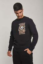 داليدرس سويت شيرت رجالي برسمة باندا أسود