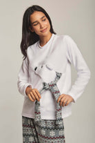 داليدرس بيجامة نسائية بتطريز حيوان أخضر غامق