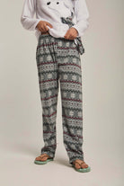 داليدرس بيجامة نسائية بتطريز حيوان أخضر غامق