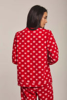 داليدرس بيجامة نسائية بنمط ثلج أحمر