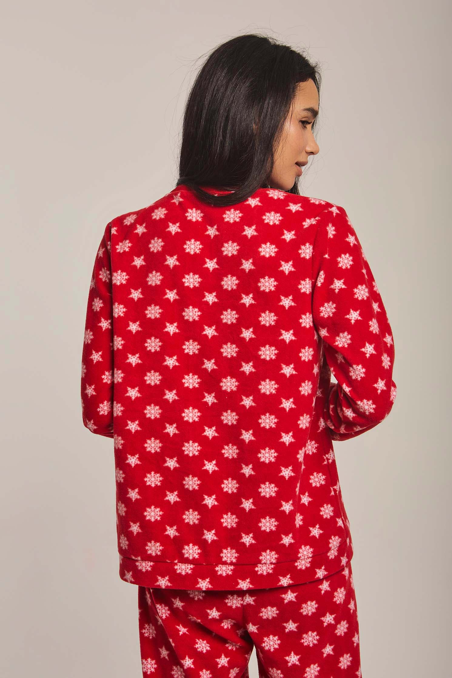 داليدرس بيجامة نسائية بنمط ثلج أحمر
