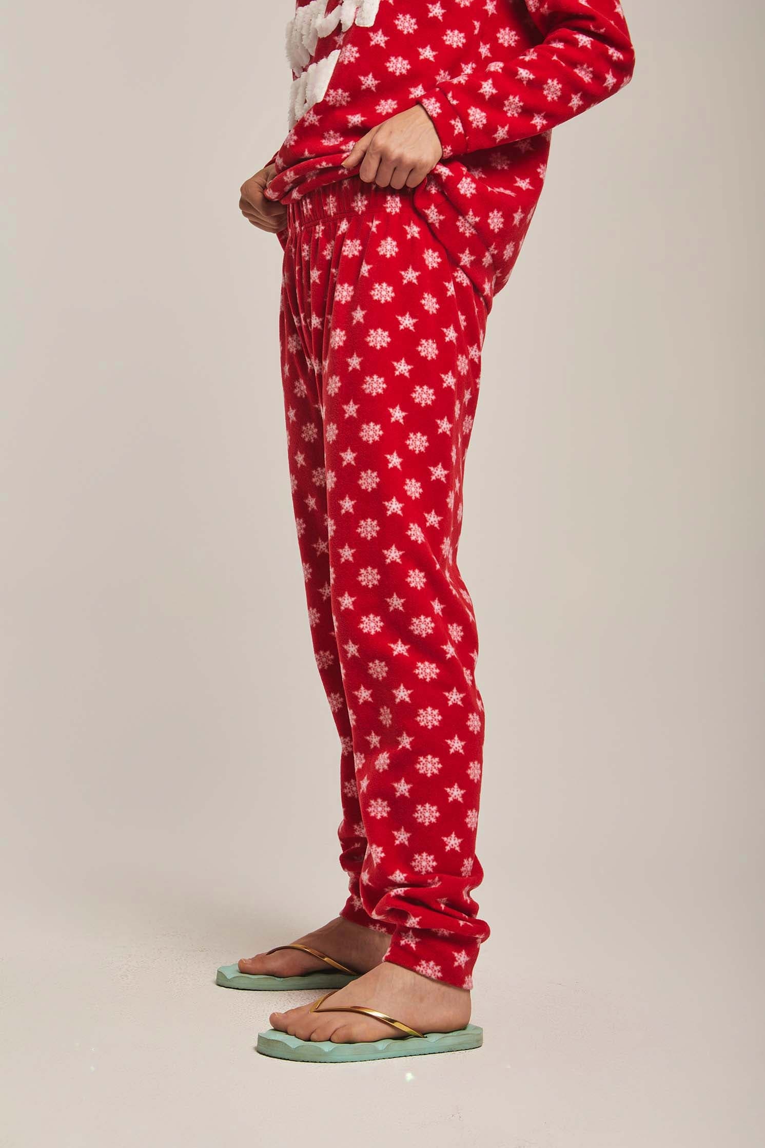 داليدرس بيجامة نسائية بنمط ثلج أحمر