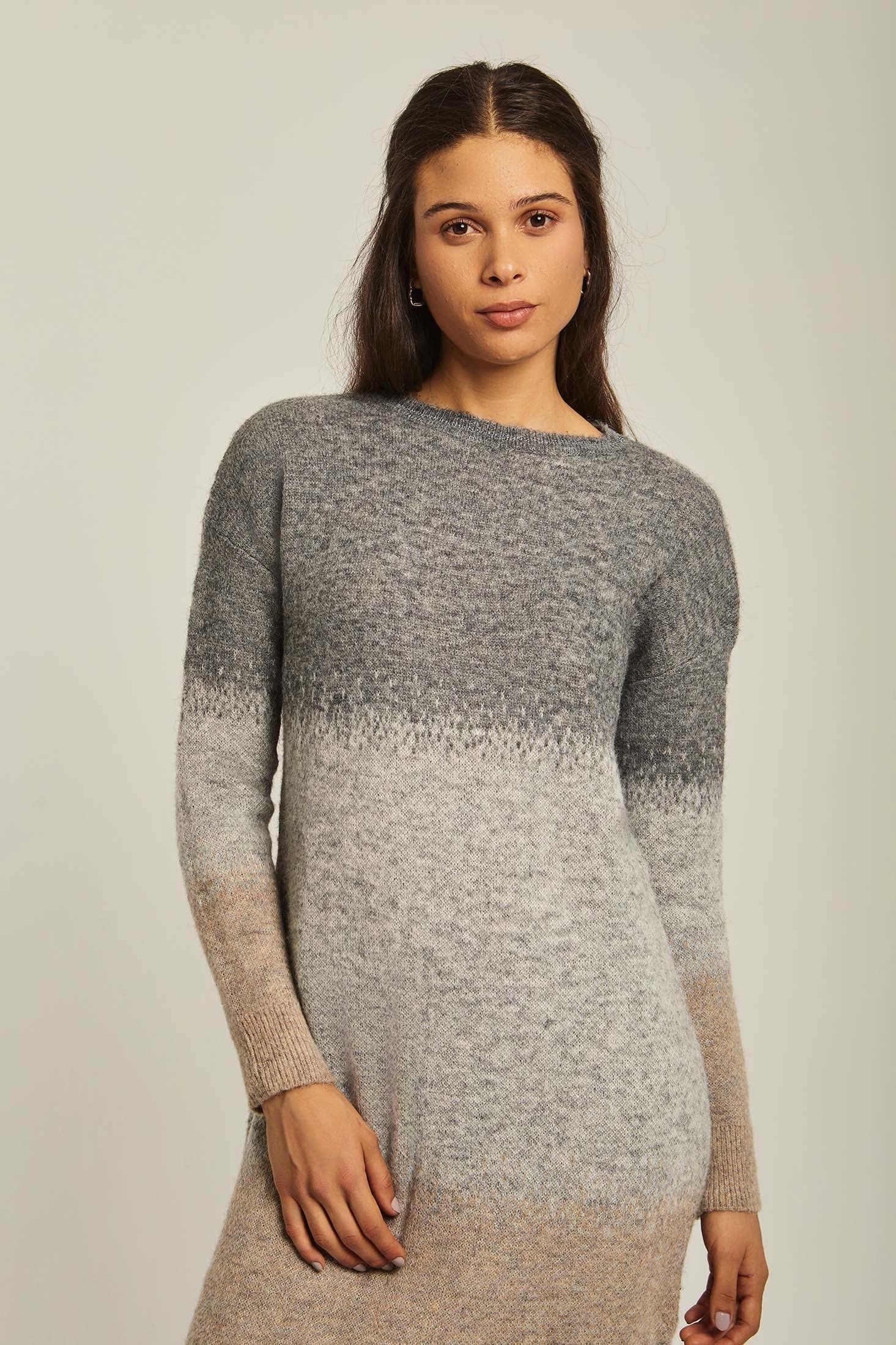 داليدرس فستان نسائي 3/4 الوان مدرجة برتقالي محترق