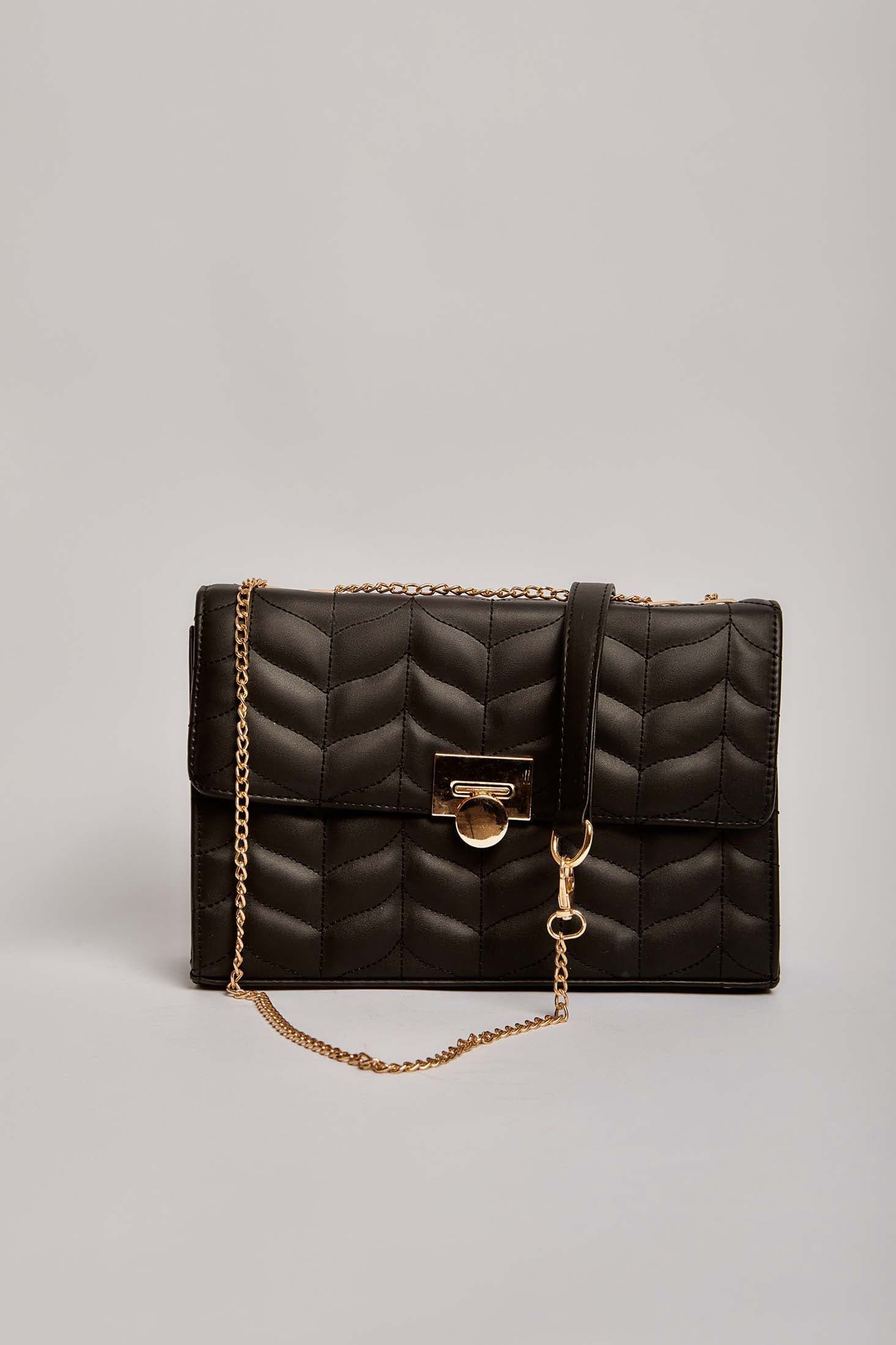 داليدرس شنطة جلد نسائي بيد سلسلة أسود