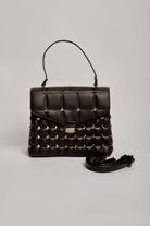 داليدرس شنطة حجلد نسائي مضلعة بكبسول أسود