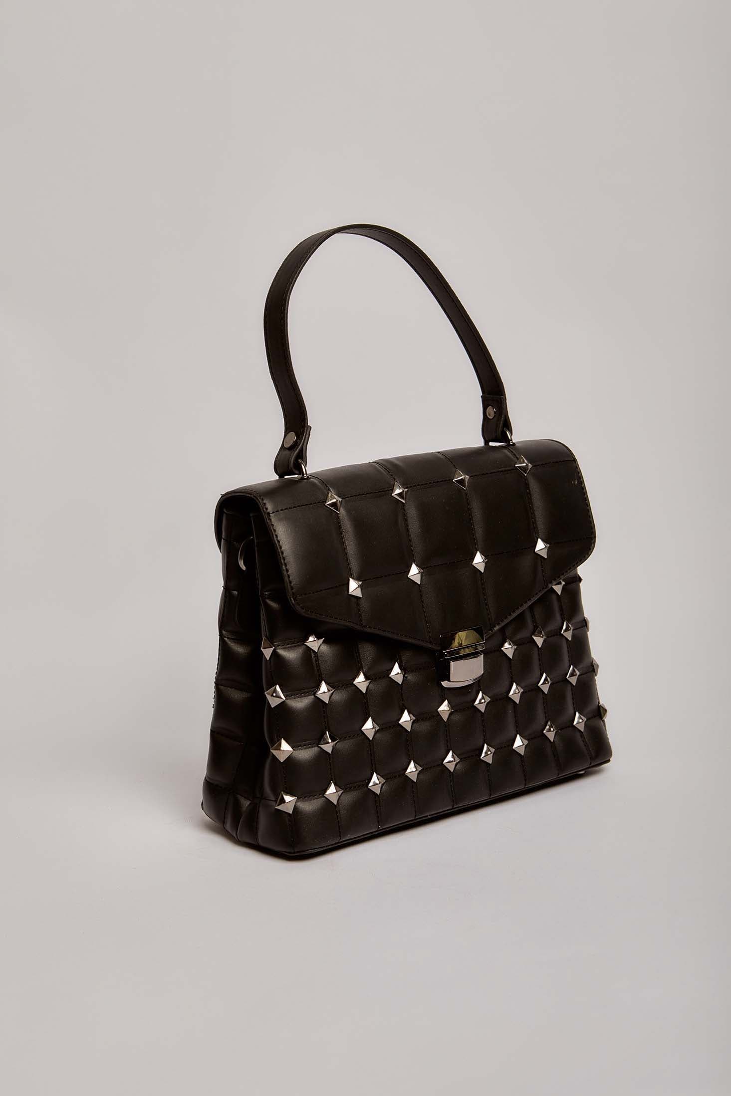 داليدرس شنطة حجلد نسائي مضلعة بكبسول أسود