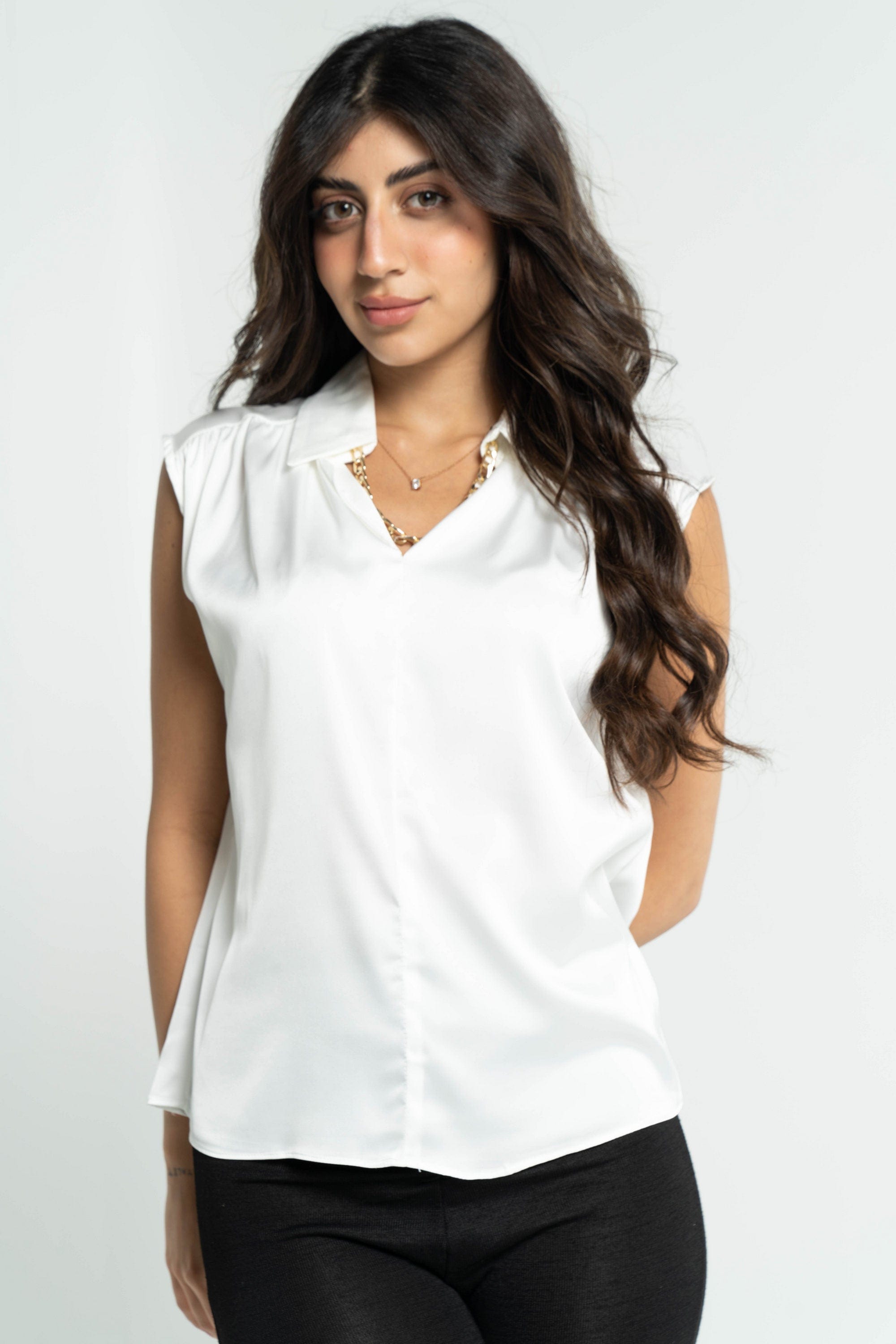 داليدرس بلوزة نسائي سادة كت بياقة وفتحة رقبة 7