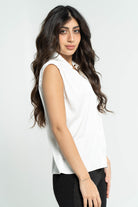 داليدرس بلوزة نسائي سادة كت بياقة وفتحة رقبة 7