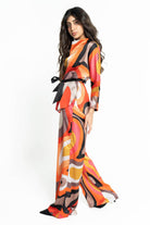 ببل فاشن بنطلون نسائي واسع ملون برتقالي