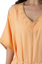 ديامانتين غندورة سادة نصف كم فراشة نسائي برتقالي فاتح