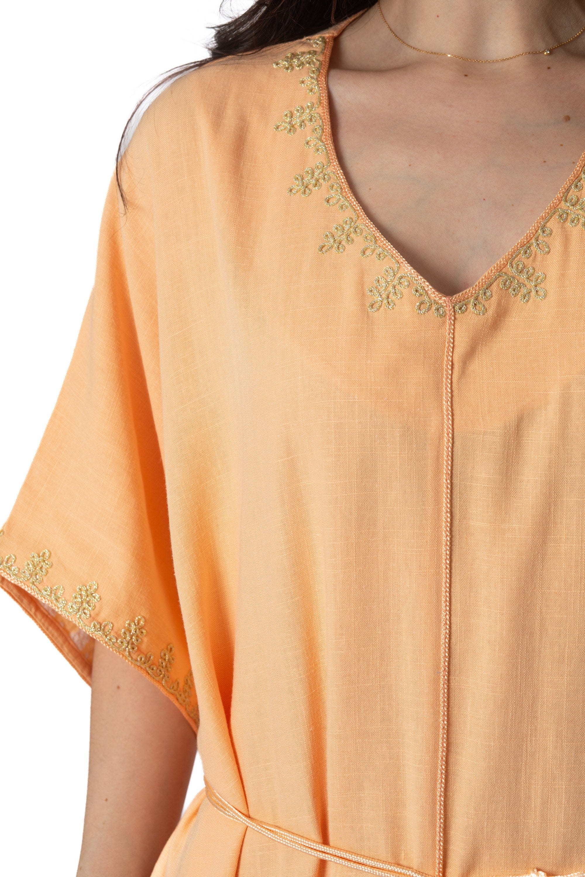 ديامانتين غندورة سادة نصف كم فراشة نسائي برتقالي فاتح