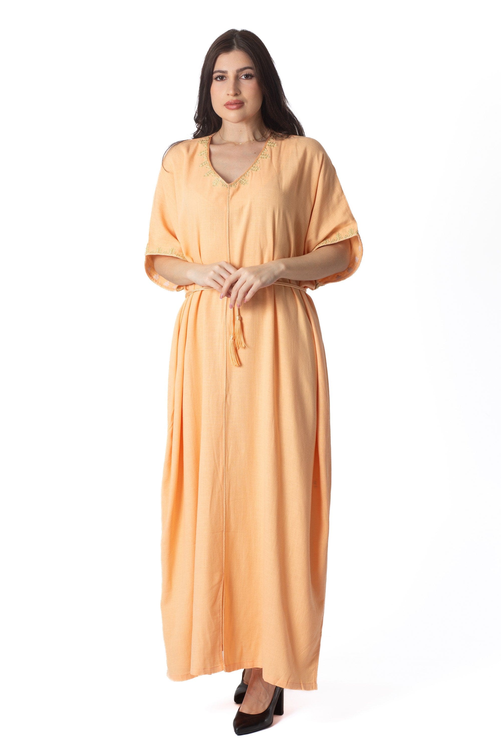 ديامانتين غندورة سادة نصف كم فراشة نسائي برتقالي فاتح