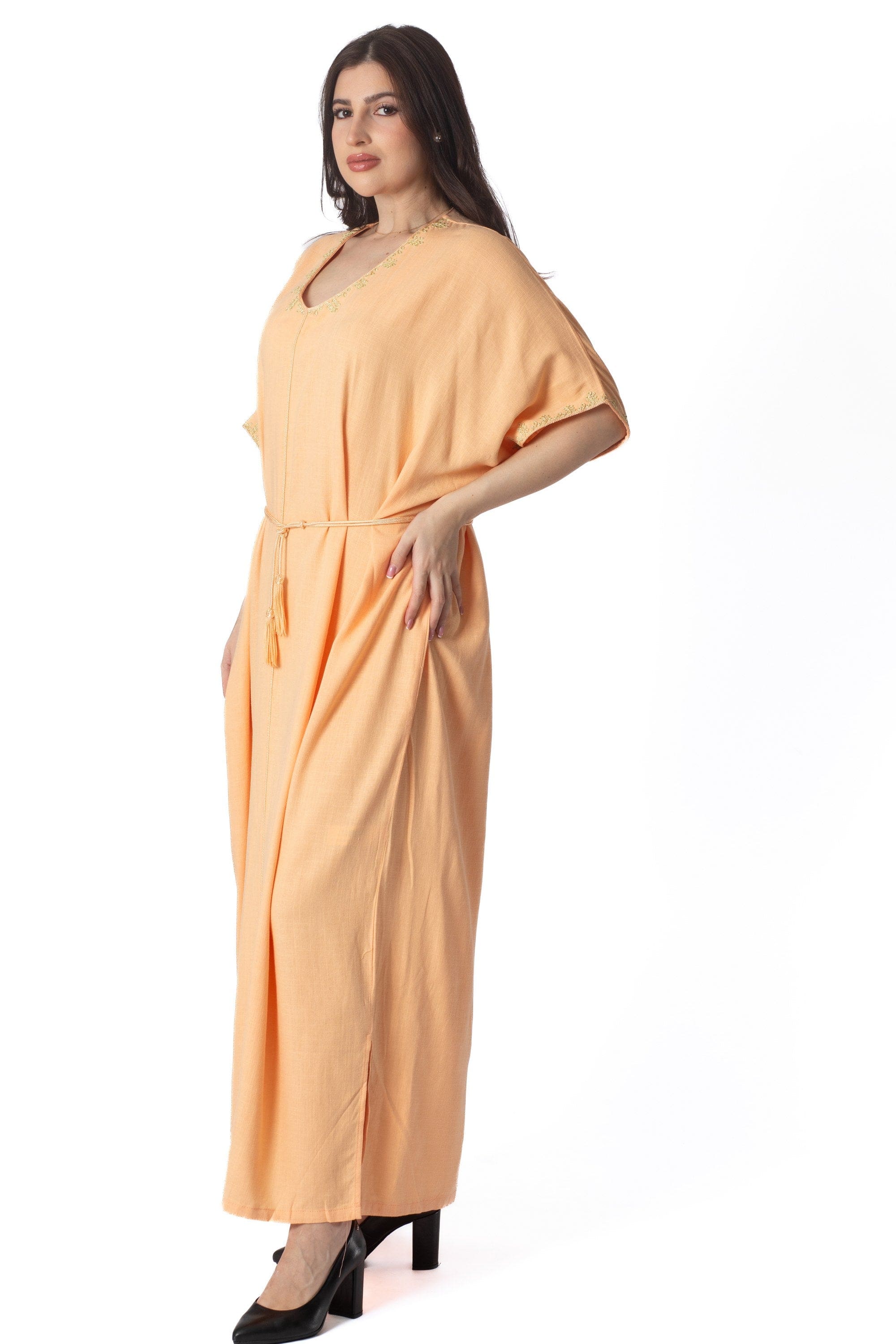 ديامانتين غندورة سادة نصف كم فراشة نسائي برتقالي فاتح