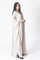 ديامانتين غندورة كم 3/4 سادة بلمعة أمامية كم طويل نسائي بيج