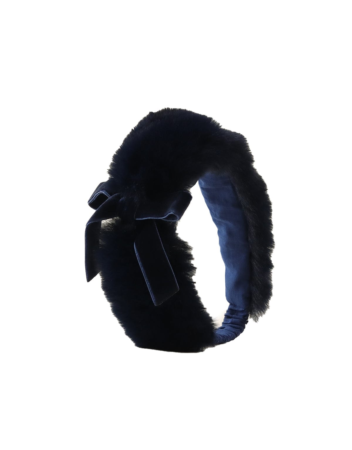 جينجرسنابس توكة شعر بناتي فرو بفيونكة أزرق