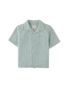 جينجرسنابس قميص بنقشة ورق شجر مخرم نص كم أولادي أخضر