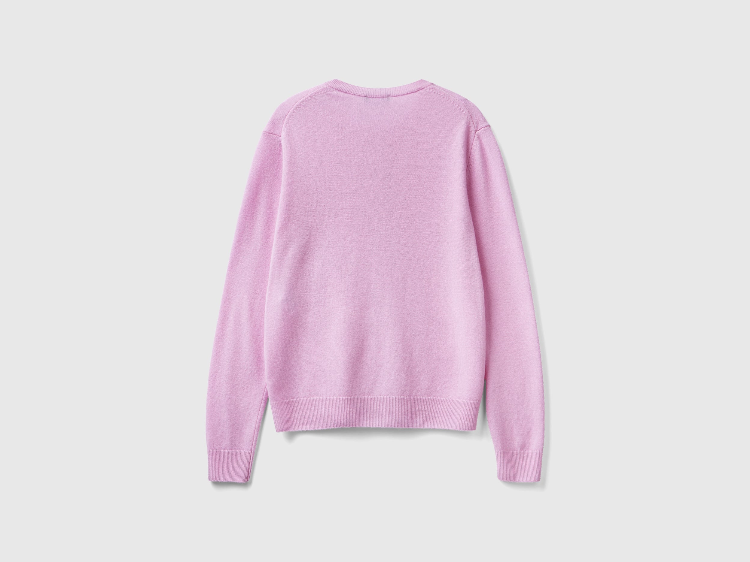 يونايتد كولورز اوف بينيتون كارديجان بياقة دائرية باللون الكريمي من صوف ميرينو الخالص نسائي