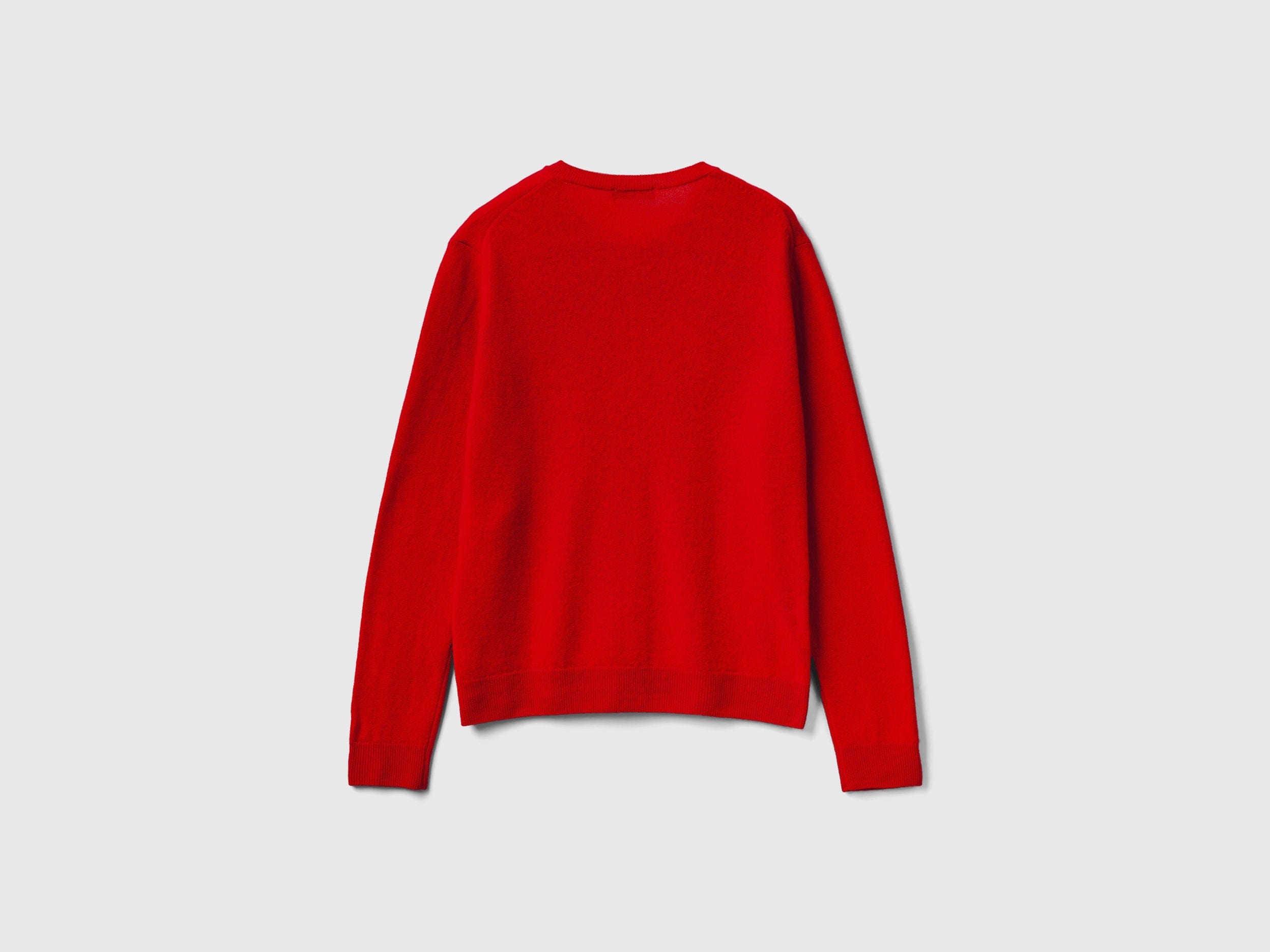 يونايتد كولورز اوف بينيتون كارديجان بياقة دائرية باللون الكريمي من صوف ميرينو الخالص نسائي