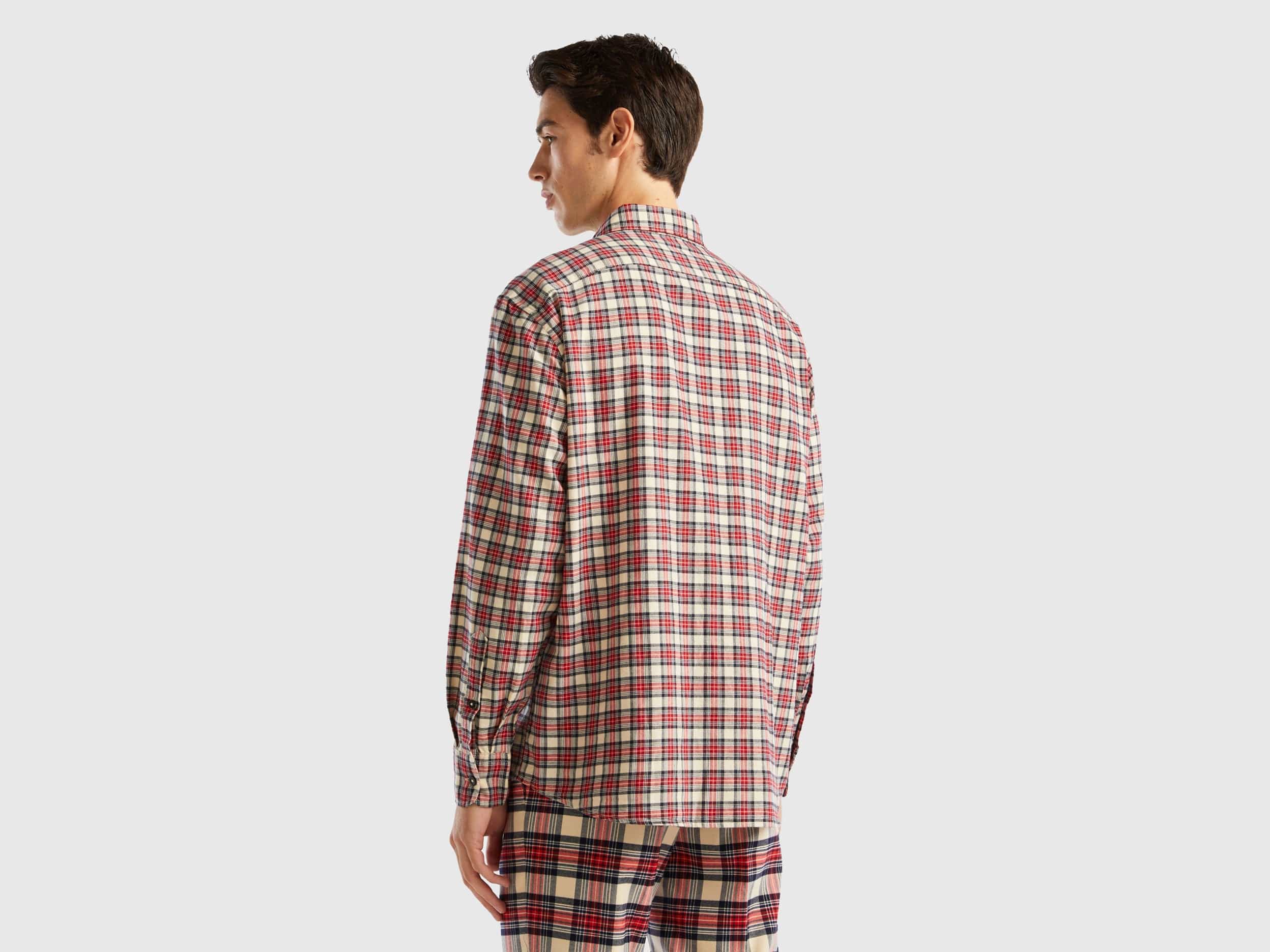 يونايتد كولورز اوف بينيتون قميص كاروهات كم طويل