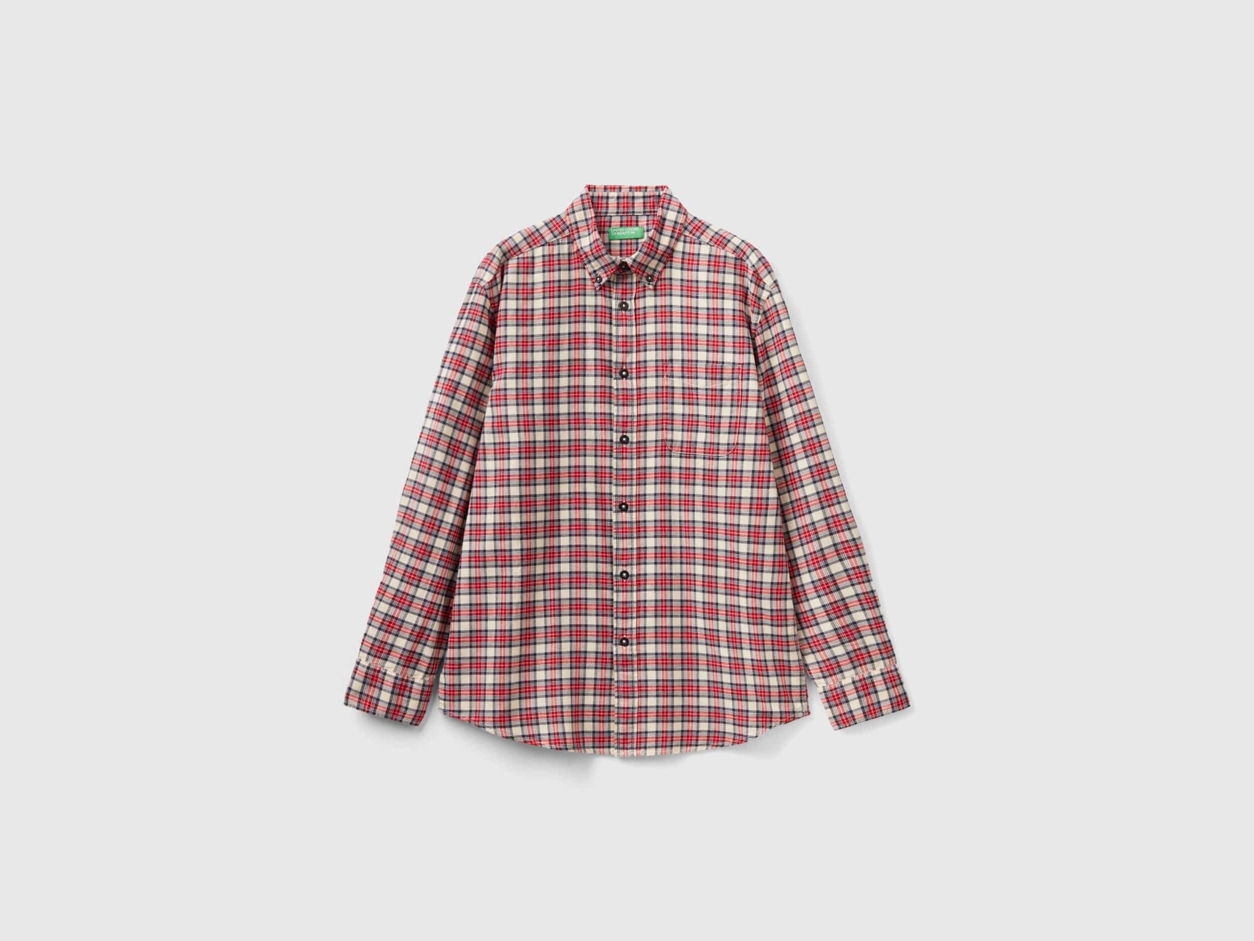 يونايتد كولورز اوف بينيتون قميص كاروهات كم طويل